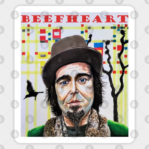 Captain Beefheart original portrait painting/fan art Sticker by smadge